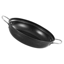 Black Stainless Steel Wok with Double Handles Medical Stone Pot for Kitchen Cooking
