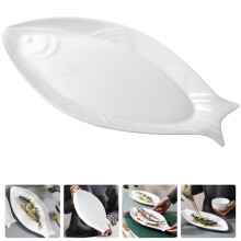 Fish Plates Serving Ceramic White 1Pack