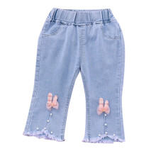Søte, vide, baggy jeans med komfortabel elastisk linning for småbarn og barn, rosa, 4-5 år