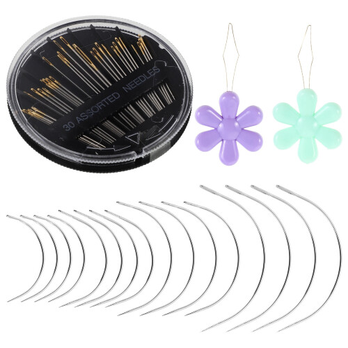 Yarn Needle Set Plastic Metal Assorted Color for Sewing 1Set
