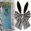 Easter Bow Black White Plaid Burlap 1 Pack 1