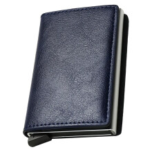 Men's Leather Toggle Wallet with ID Window and Card Holder