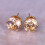 Ear Studs Cubic Zirconia Round White and Gold 7