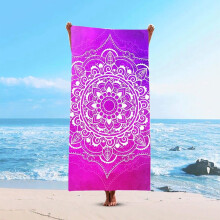 Mandala flower beach towel premium fine fiber beach towel outdoor beach quick drying bath towel for women