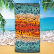 Beach towel, beach style double-sided velvet ultra-fine fiber bath towel