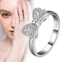 925 Sterling Silver Cubic Zirconia Promise & Stackable Wedding Rings for Women – Bow Design, 10PCS Set