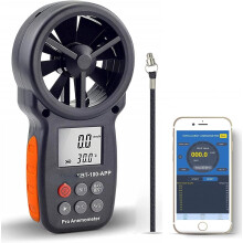 BT-100APP Anemometer med trådlös Bluetooth, digital handhållen vindhastighetsmätare för vindkylning, lufthastighet, temperatur, vingevindmätare