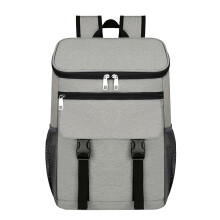Insulated Cooler Backpack, 30-Can Capacity, Leakproof Liner, for Picnic/Camping/Beach/Hiking, Soft-Sided Lunch Bag (Gray, 1Pc)