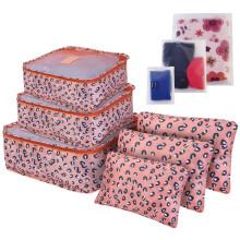 Travel Luggage Storage Bags Clothing Packing Cubes Clothes Closet Space Organizer Water-Resistant Leopard-9Pcs