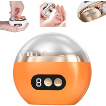 Multi-Functional Electric Nail Trimmer with LED Light, 3-Speed, Quiet, USB Rechargeable, Nail Scraps Storage – Orange