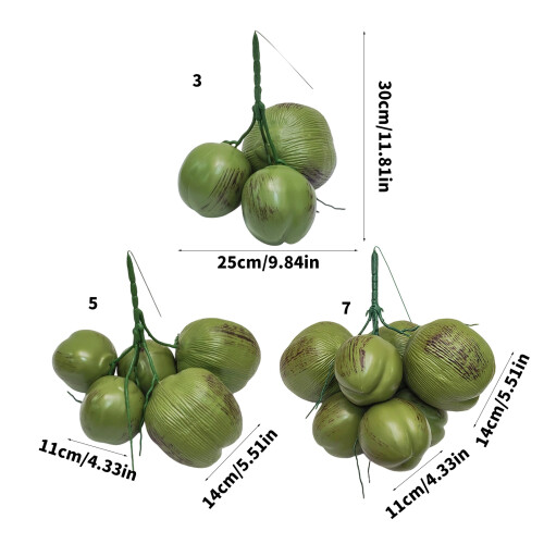 Delicate Simulation Coconuts Vegetable Model Perfect-7 heads 2