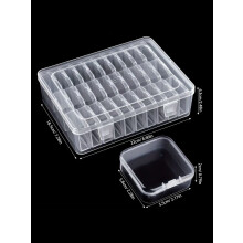 1 Set Of 30pcs Transparent Plastic Storage Box Mini Small Grid With Lid Square Jewelry Pearls And Miscellaneous Items Separated