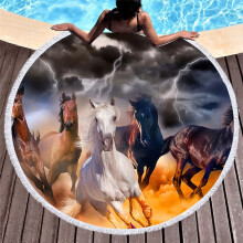 Bath Towel No Static Electricity No Lint Microfiber round Beach Towel 150cm