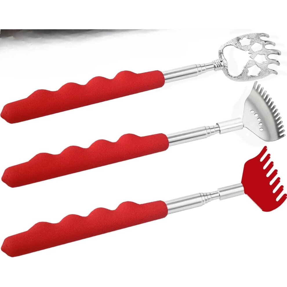 3-Pack Portable Telescoping Back Scratcher with Rubber Handles, Extendable Massager Tool in Gift Box â Stocking Stuffer for All Ages
