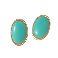 Elegant Oval Resin Earrings With Comfortable Sterlings Silver Posts Retro Inspired Portable Statement Pieces