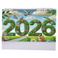 Calendario da scrivania fai-da-te Diamond Art 2026 – Carta spessa, lista delle cose da fare e decorazioni, calendario mensile a fogli mobili per la