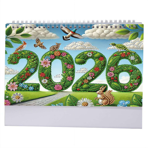 2026DIY Ημερολόγιο Γραφείου με Διαμάντια – Χοντρό Χαρτί, Λίστα Εκκρεμοτήτων &