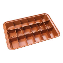 Non-Stick Baking Trays with Shelves for Preparing Cupcakes and Pastries Ideal for 18 Sliced Edges Baking Durable Metal Construction