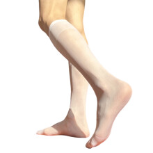 Dünne, formelle Herren-Seidensocken, transparente, knielange Socken, Herren-Business-Socken mit breitem Streifen