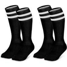 Chaussettes de football pour enfants, 2 paires de chaussettes hautes montantes pour garçons et filles de 7 à 12 ans