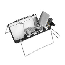 Liquidação! Fogão de cassete dobrável para camping, à prova de vento, para piquenique, modelo U2H1Y9F9P8