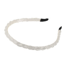 1 diadema con aro de cuentas para mujer, tono plateado, 0,43 pulgadas de ancho.