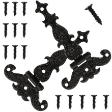 Charnière en fer robuste pour porte, couleur noire, lot de 2, adaptée aux portails et portes de grange en bois.