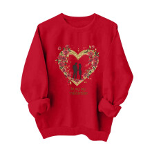 Felpa da donna per San Valentino - Stampa con cuore glitterato e rosa rossa "Be My Valentine", girocollo oversize morbido e casual, regalo per lei,