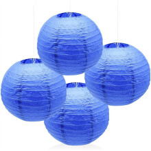 4 Pack 10 Inch Large Paper Lantern Shade Jumbo Chinese Round Hanging Japanese Paper Lantern Lamp for Home Wedding Party Ceiling Decoration
