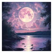 Kit de pintura de diamantes de paisajes para adultos, kit de arte de diamantes de paisajes 5D, kit de arte lunar para decoración de pared del hogar,