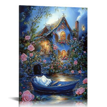 Fantasy Garden Canvas Wall Art, 16x20in – for Living Room, Bedroom, Bathroom, Office Decor