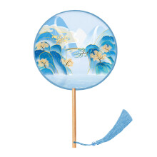 Leque chinês, pintura a tinta, casamento chinês antigo com pingente, leque de mão com borlas redondas, leque de seda