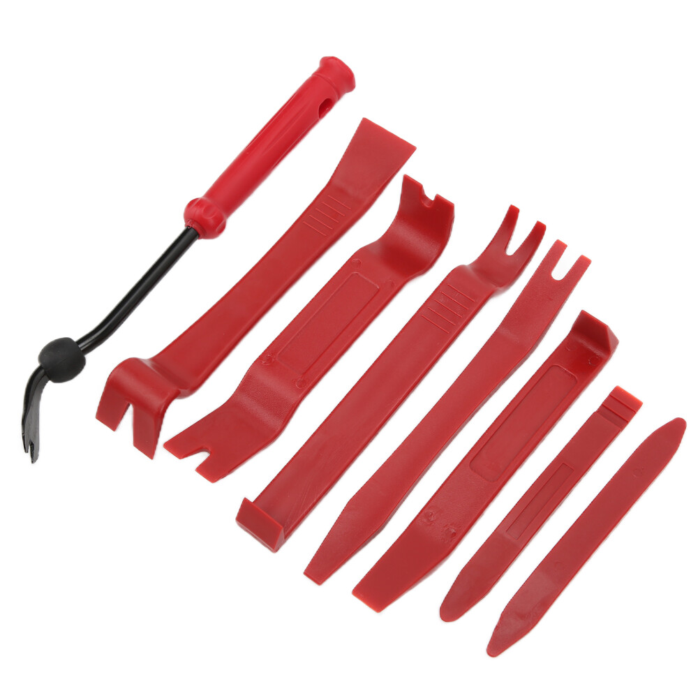 8Pcs Car Audio Disassembly Tool Kit For Dashboard Panel Removal In Red 8741391463396