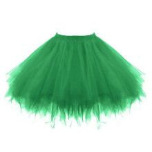Gonne da donna Gonna corta alta Gonna da ballo plissettata di qualità per adulti Gonna verde + M