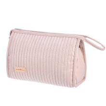 Grote make-uptas van PU-leer, organizer voor make-upborstels, toilettas voor dames, roze