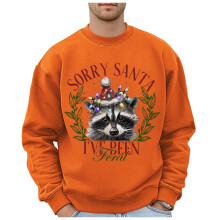 Herren-Sweatshirt mit Rundhalsausschnitt, Weihnachtsmotiv mit Leopardenmuster, Übergröße, Kapuzenpullover, modisches Weihnachtslogo,
