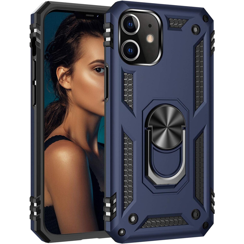 Heavy Duty Iphone 11 Case With Kickstand, Dual-Layer Protection & Rotating Ring Â Navy, Compatible With Apple Iphone 11 Blue 9448483554831
