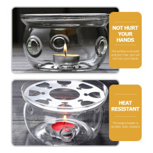Glass candle warmer base for teapot, 1 piece