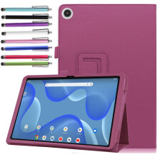 PU-Lederhülle für Onn 10,4" Tablet Pro 2023 (100110603) – Magnetische Folio-Ständerhülle + 1 zufälliger Stift (Lila), kompatibel mit Onn