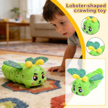 Brinquedo de lagarta acrobática a bateria com som e luz – Inclui haste de lanterna, chave de fenda e 3 pilhas; Compatível com brinquedos