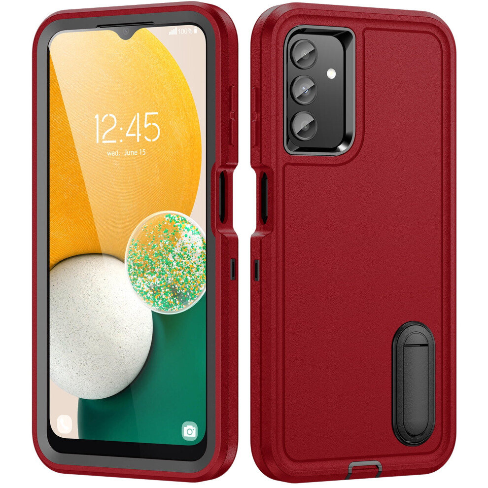 Military Grade Dual-Layer Shockproof Phone Case With Kickstand & Dustproof Design For Samsung Galaxy A13 5G Â Red/Black 9448483556286