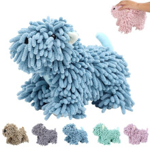 Toalha de mão de pelúcia com estampa de cachorrinho fofo, toalha de chenille azul em formato de filhote para banheiro e cozinha – Microfibra