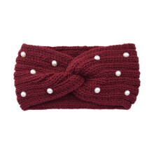 Ear Warmers Winter Headbands for Women with Pearls, Knit Winter Headbands Wide Cold Weather Headbands for Women Cozy Winter Crochet Head Bands