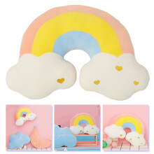 Rainbow Shape Throw Pillow Cloud Shaped Quirky Decoration Cushions Kids Cute