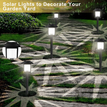 2 Pack Solar Outdoor Waterproof LED Lights, Solar Powered Garden Lights, Ideal for Patio, Yard, Pathway, and Walkway Lighting with Beautiful Design