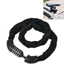 Modern Minimalist Bicycle Lock Chain Anti-Theft Portable Design Black