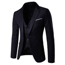 Suits for Men Jackets for Men Pants Slim Party Jacket 3-piece Men’s Vest R Business Wedding Suit Men's Coats Jackets Winter Coats for Men, Black XXL