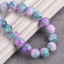 20pcs 10mm Round Coated Opaque Glass Loose Beads lot for Jewelry Making DIY-048-11#