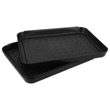 Black Shoe Tray Compact Nonslip Reusable 3 pcs