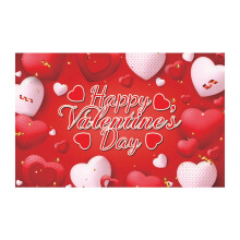 Valentine's Day Banner Background Cloth, 90x150cm Party Flag for Wedding, Anniversary, Home & Garden Decor – Compatible with Indoor/Outdoor Use